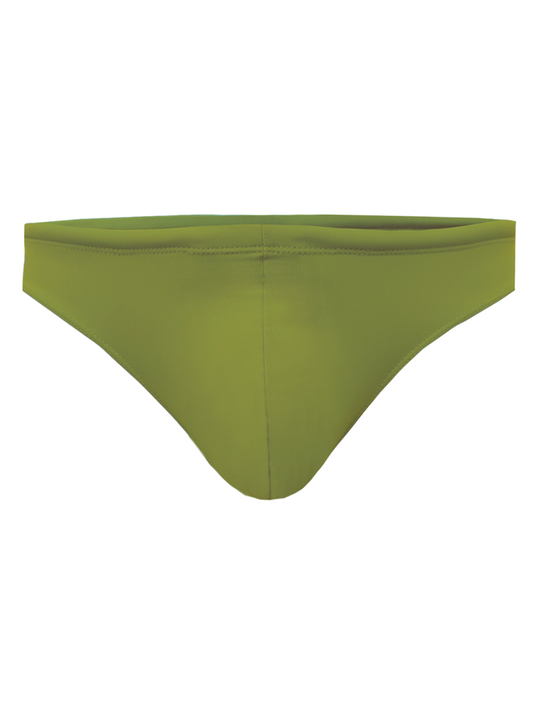 Olive green pride swim bikini swim trunks with smooth seamless fabric finish ideal for swimming and beachwear