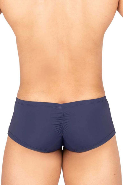 Navy blue silk stretch briefs with ruched back design by private structure bare hipster bruh4390