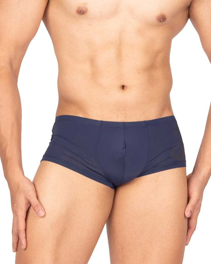Private Structure Brut4390 Bare hipster briefs in silk navy with smooth form fitting fabric and subtle front seam detail