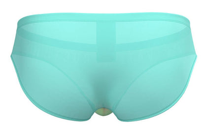Private structure brut4392 sheer mint green brief in smooth translucent fabric with subtle seam detailing cyan mist color