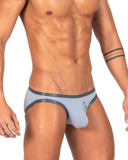 Private structure brut4393 bare bikini in lilac with form-fitting light gray briefs and darker gray waistband and trim