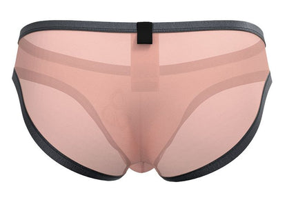 Private structure brut4393 bare bikini in orange sheer mesh briefs with black elastic trim and central tab closure