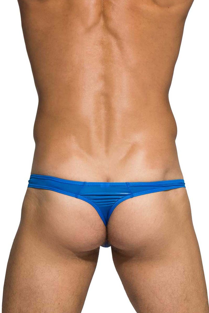 Bright blue Private Structure DGEMU3545BT Desire Glaze thong with sleek fit and subtle textured waistband detail