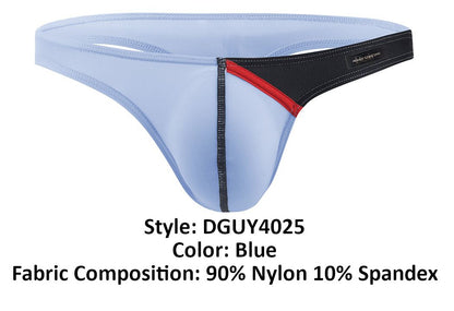 Light blue private structure dguY4025 desire glaze g-string thong with black and red trim made of nylon and spandex