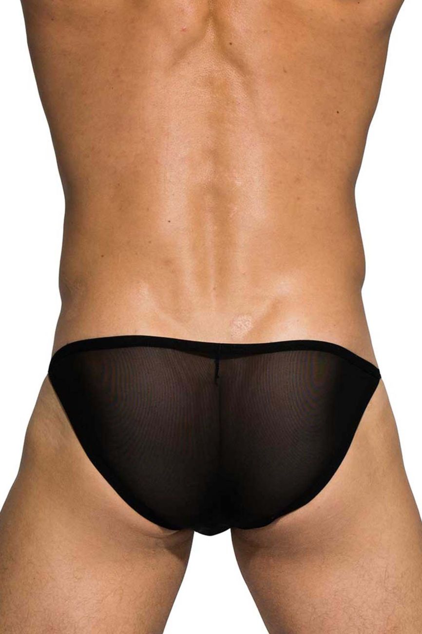 Private Structure DIAMU3454BT desire intima low rise bikini black sheer mesh briefs showing the back side