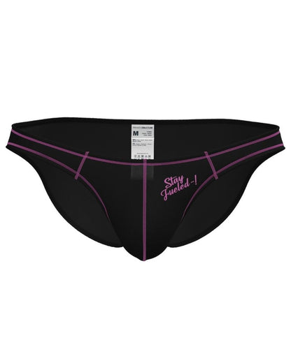 Black athletic briefs with purple trim and stay fueled embroidered slogan private structure epus4563 prime eutopia bikini brief charcoal