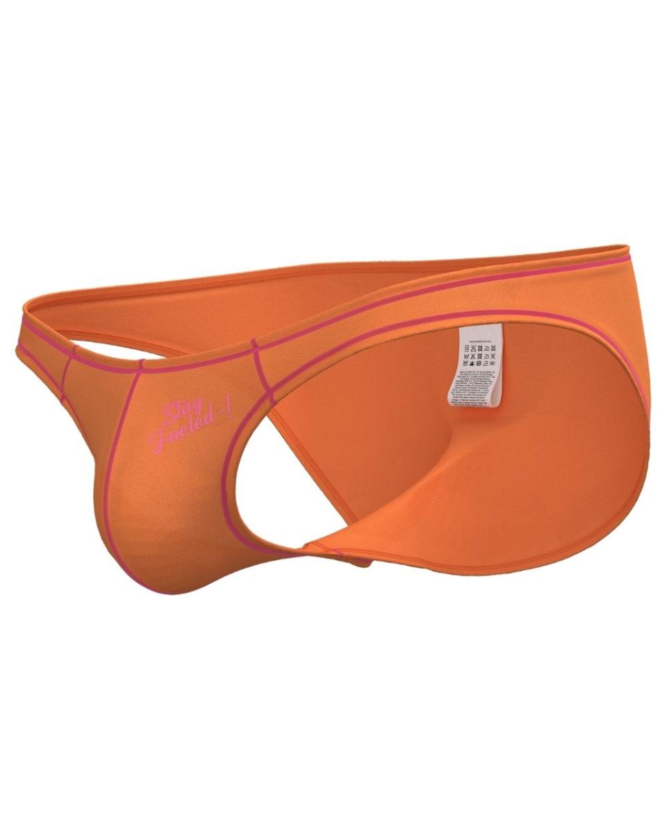 Vibrant orange private structure epus4563 prime eutopia bikini brief with pink trim and modern sleek cut