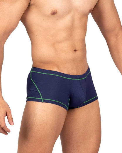 Navy blue private structure epus4570 prime elysian hipster briefs with green trim for everyday comfort