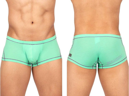 Mint green private structure epus4570 prime elysian hipster briefs with black trim and subtle logo on back side