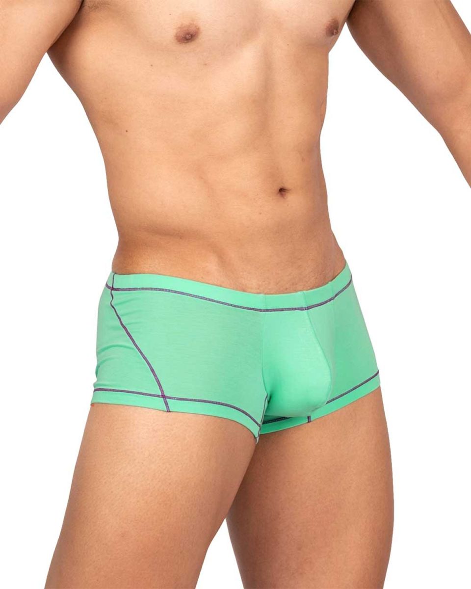 Mint green hipster briefs with dark gray trim by private structure in cyan color for comfortable everyday wear