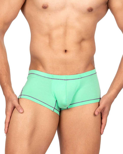 Private Structure EPUS4570 Prime Elysian hipster mint green athletic briefs with dark gray trim on waistband and legs