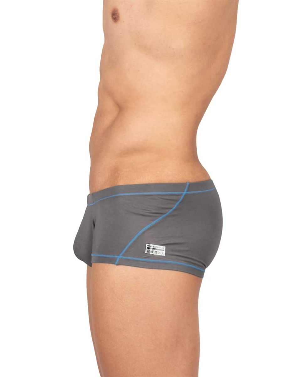 Gray private structure prime elysian hipster briefs with blue stitching and white waistband label