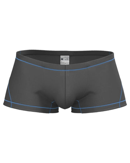 Dark gray private structure epus4570 prime elysian hipster briefs with light blue stitching on waistband and leg openings