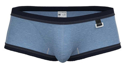 Private structure lcut4359 barn boy low rise trunk denim light blue heathered cotton briefs with navy trim and white buckle