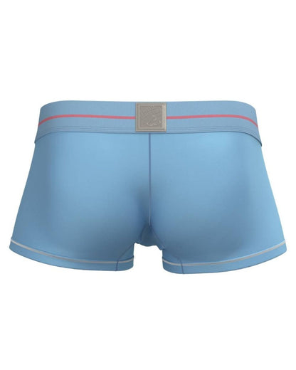 Light blue private structure moux4103 mo lite mid waist men’s briefs with pink waistband stripe and silver logo plaque