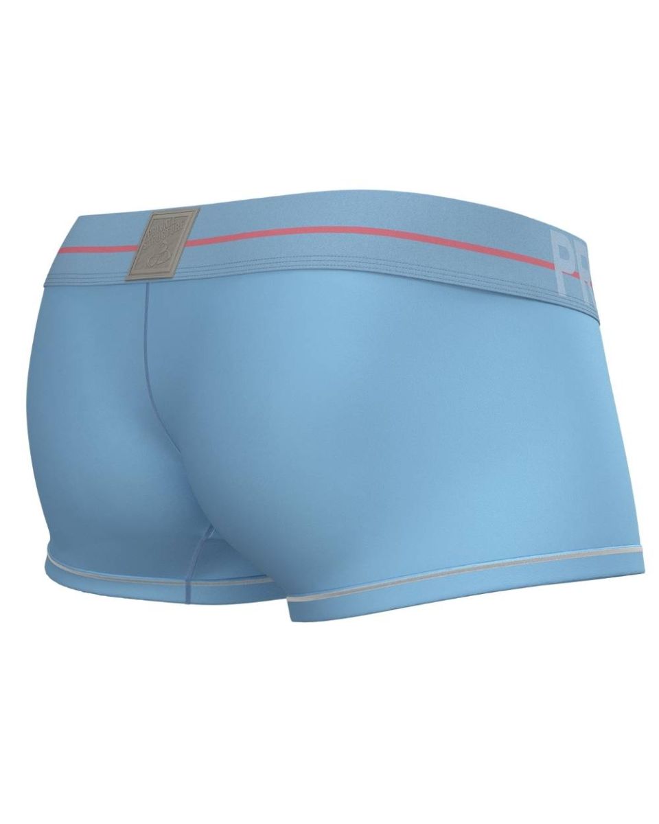 Light blue private structure moux4103 mo lite mid waist trunk boxer briefs with pink waistband stripe and metallic tag