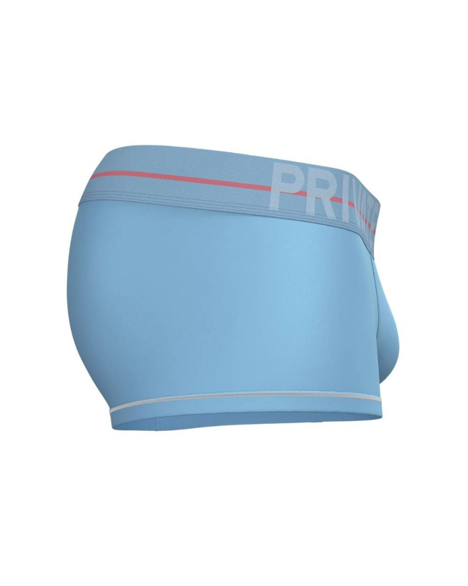 Light blue private structure moux4103 mo lite mid waist trunk briefs with gray waistband and prim logo in white