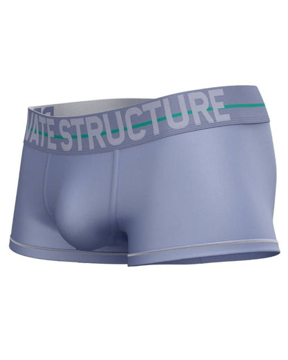 Light blue private structure moux4103 mo lite mid waist men’s boxer briefs with gray waistband and white logo