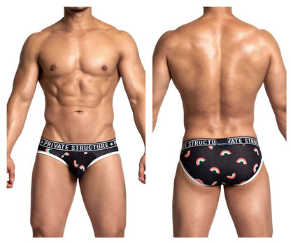 Private Structure EPUX4187 Pride Mini Briefs Color Black Rainbow