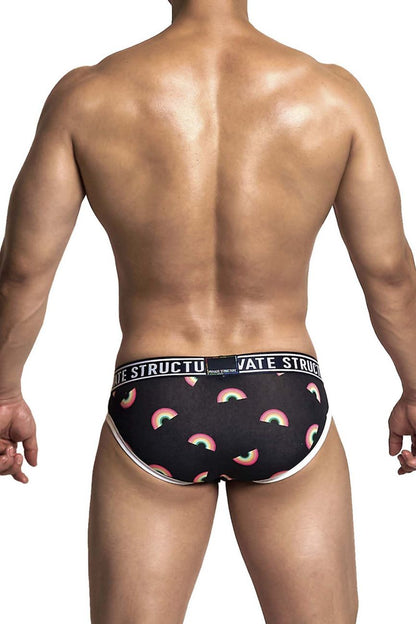 Private Structure EPUX4187 Pride Mini Briefs Color Black Rainbow