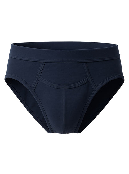 Navy blue purecomfort cotton briefs with smooth seamless design and reinforced stitching for all day comfort