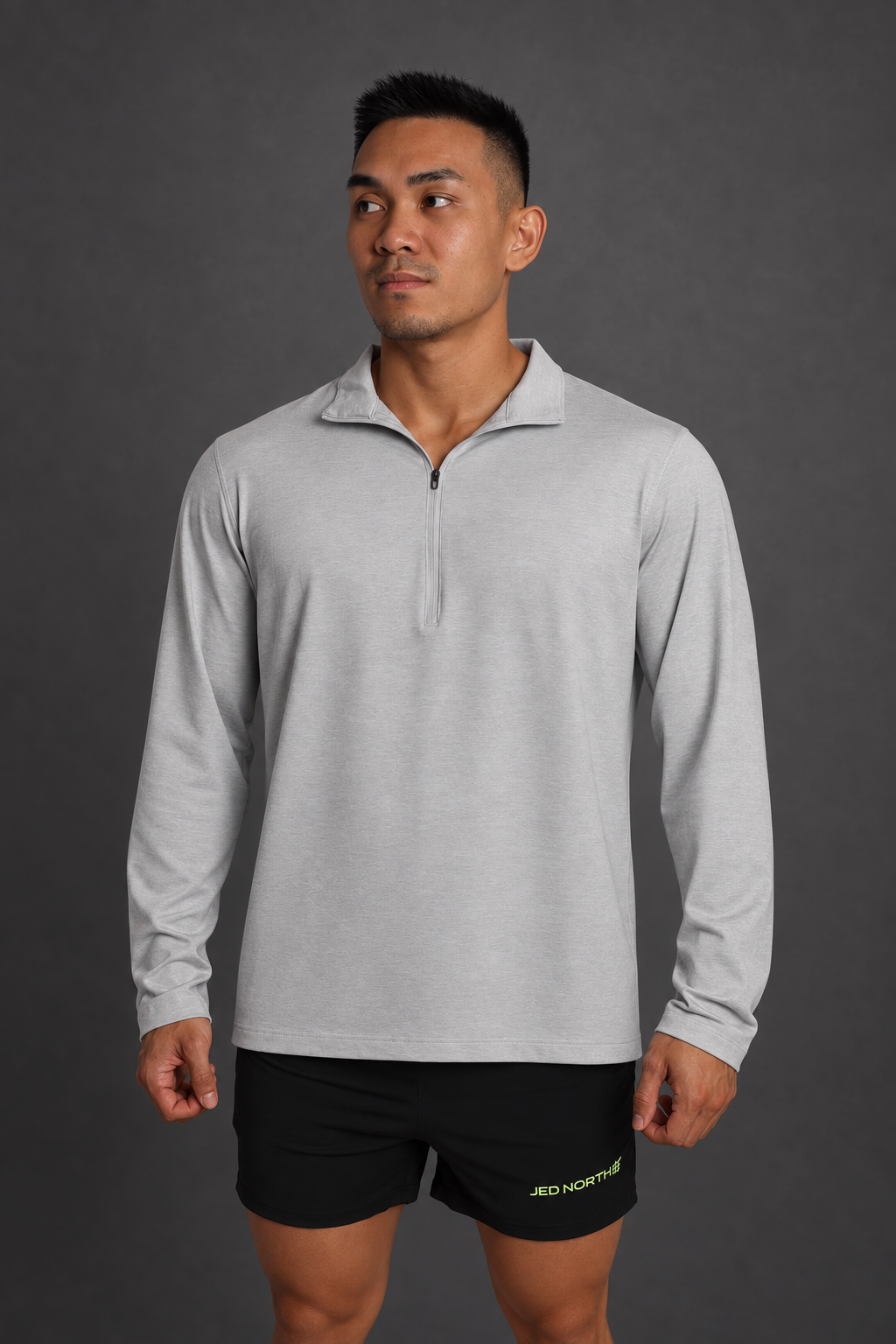 Jed North Men's Quarter-Zip Training Long Sleeve - Heather Gray