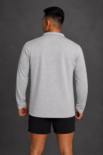 Jed North Men's Quarter-Zip Training Long Sleeve - Heather Gray