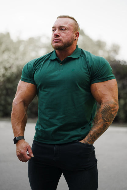 Jed North Men's Muscle Fit All-Day Polo T-Shirt - Evergreen