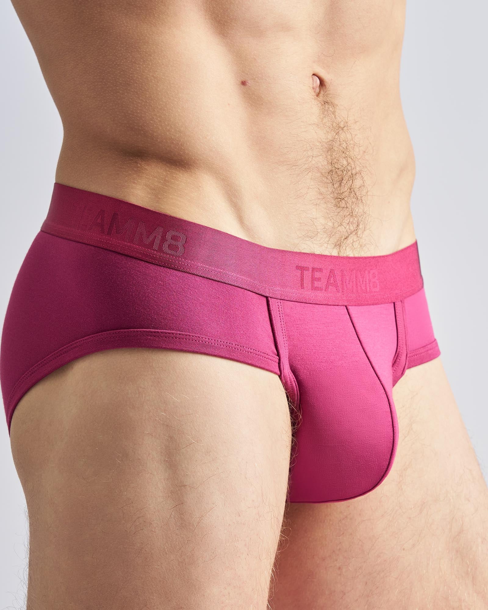 Fuchsia reign brief men’s snug fit briefs with elastic waistband designed for comfort and support