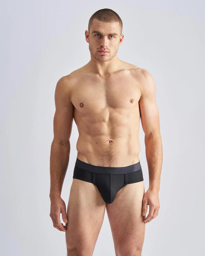 Black reign brief with smooth form-fitting design and subtle elastic waistband for comfortable daily wear