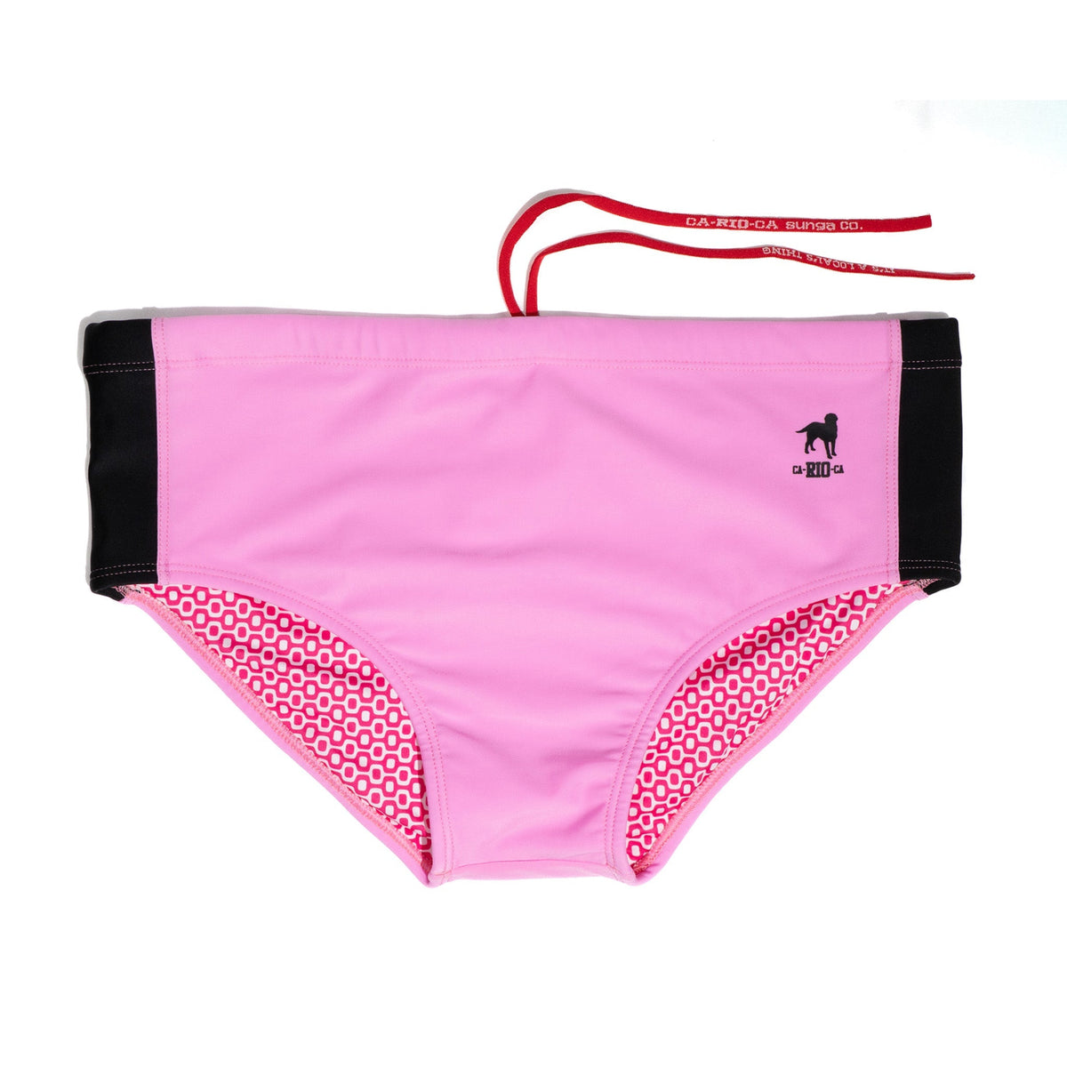 CA-RIO-CA Recorte Rosa - Sunga de bain unie pour homme - Mode de plage pour hommes