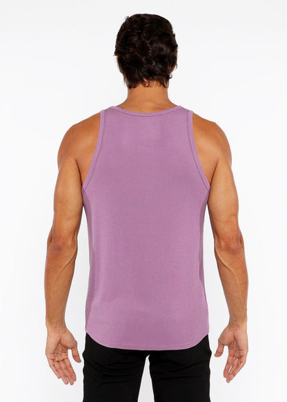 A sleek lavender rib modal tank top with a fitted design perfect for casual wear
