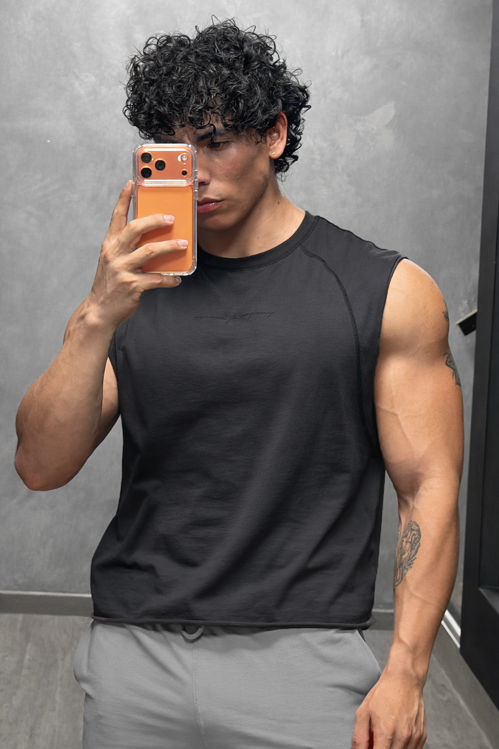 Jed North Men's Raglan Sleeveless Tank Top - Dark Gray