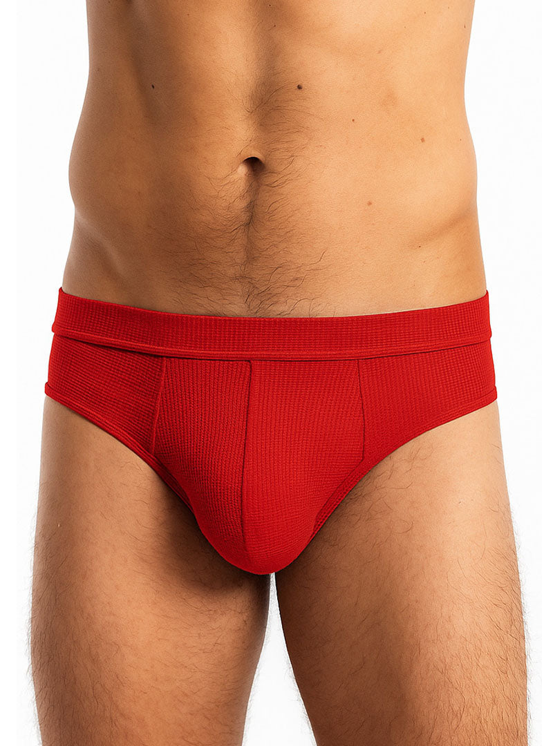Red relax brief red ribbed cotton briefs with a snug contoured fit for comfortable everyday wear