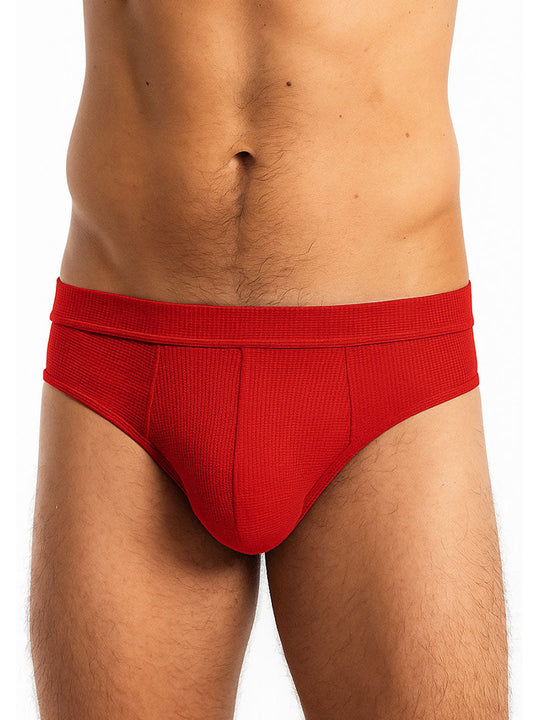 Red relax brief red ribbed cotton briefs with a snug contoured fit for comfortable everyday wear