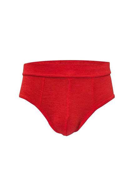 Red relax brief textured briefs in red with a ribbed waistband for comfortable everyday wear