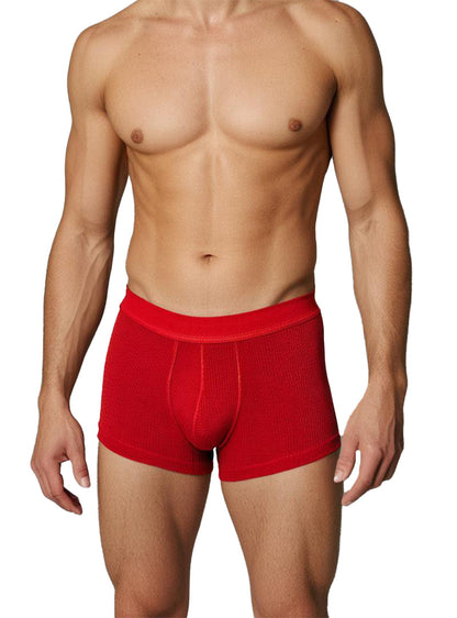 Red relax trunk red ribbed boxer briefs with a snug contoured fit designed for comfort and support