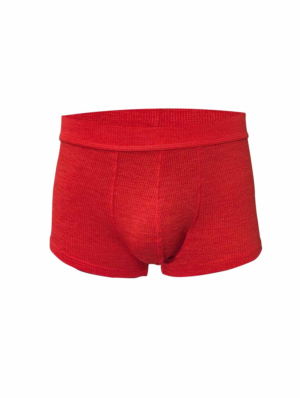 Red relax trunk briefs in textured fabric with ribbed waistband for comfortable everyday wear