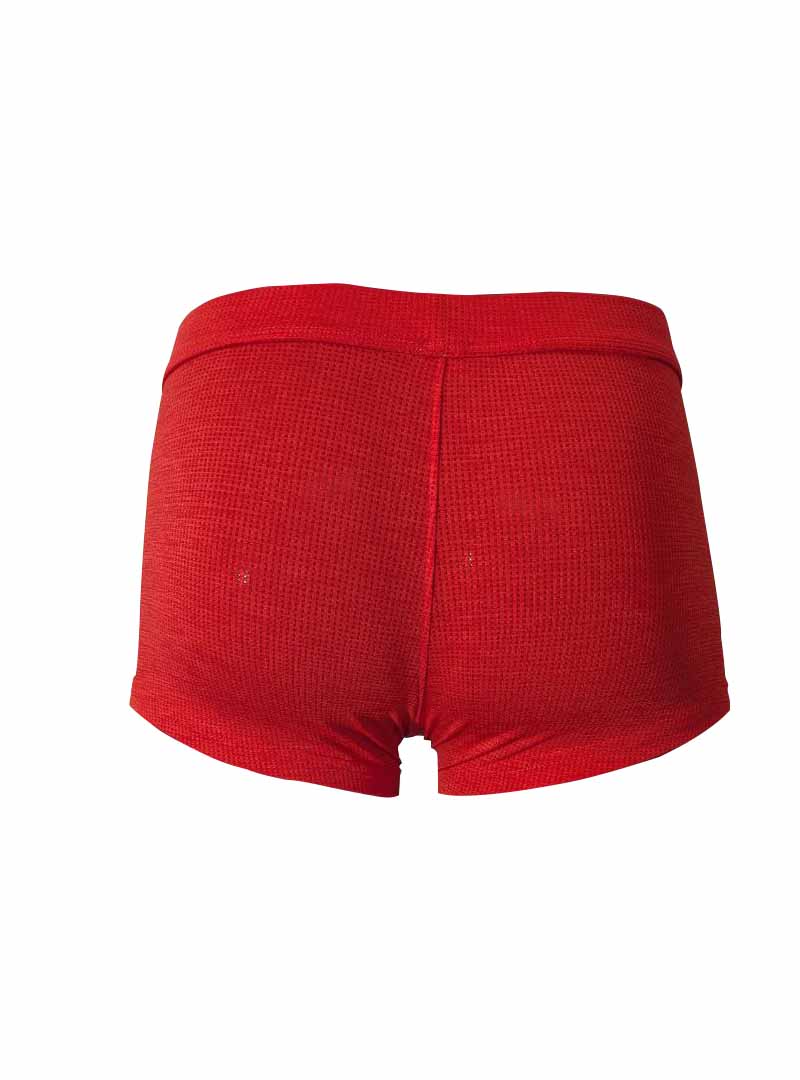 Red relax trunk red ribbed fabric shorts with snug fit and elastic waistband for comfortable wear