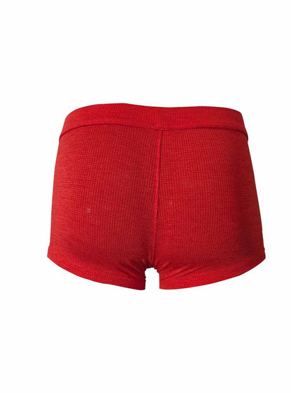 Red relax trunk red ribbed fabric shorts with snug fit and elastic waistband for comfortable wear