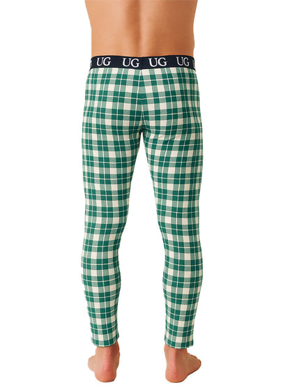 Relax leggings green and white checkered underwear pants with black waistband featuring the brand logo