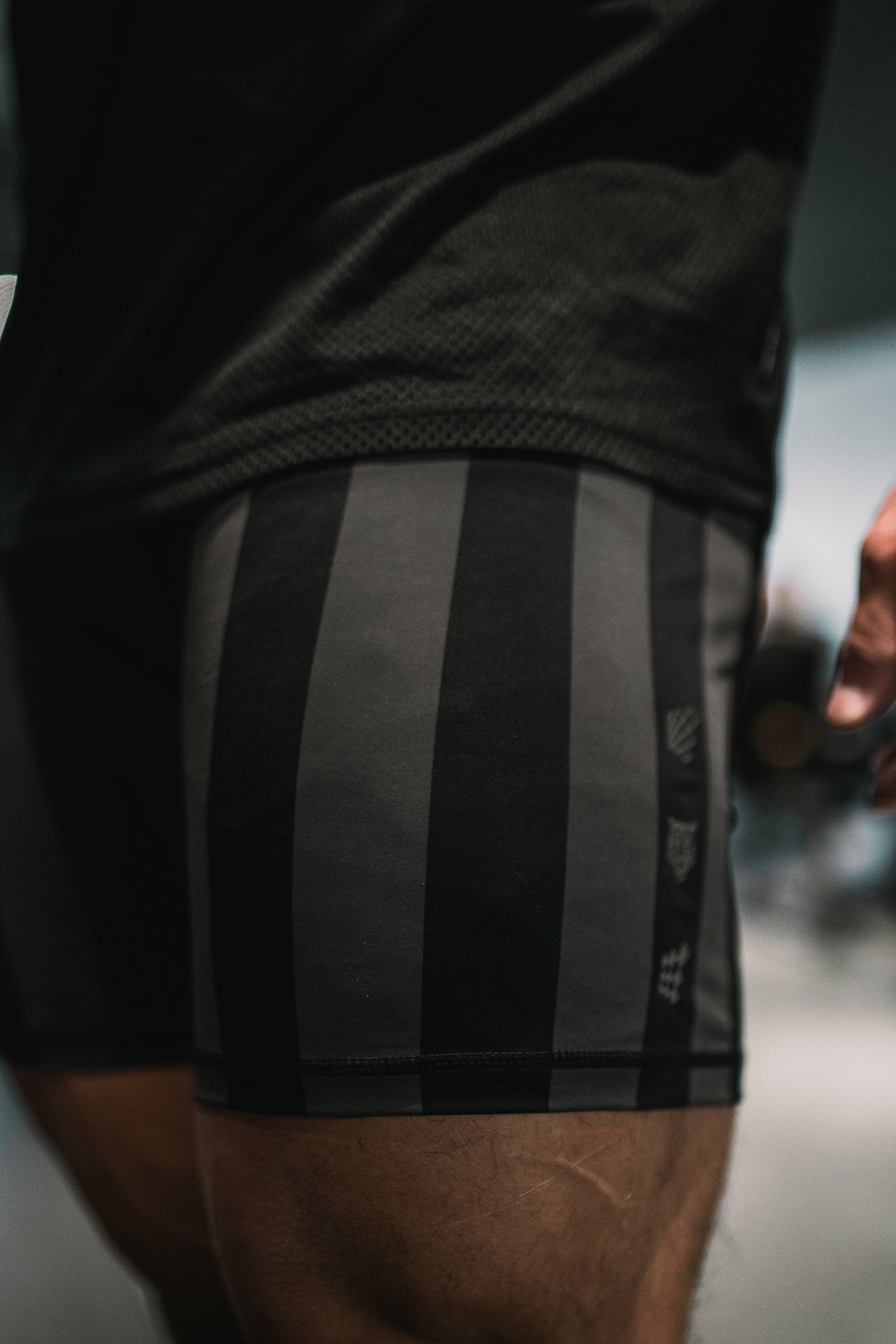 Jed North Men's Retro Bodybuilding Shorts - Black & Gray