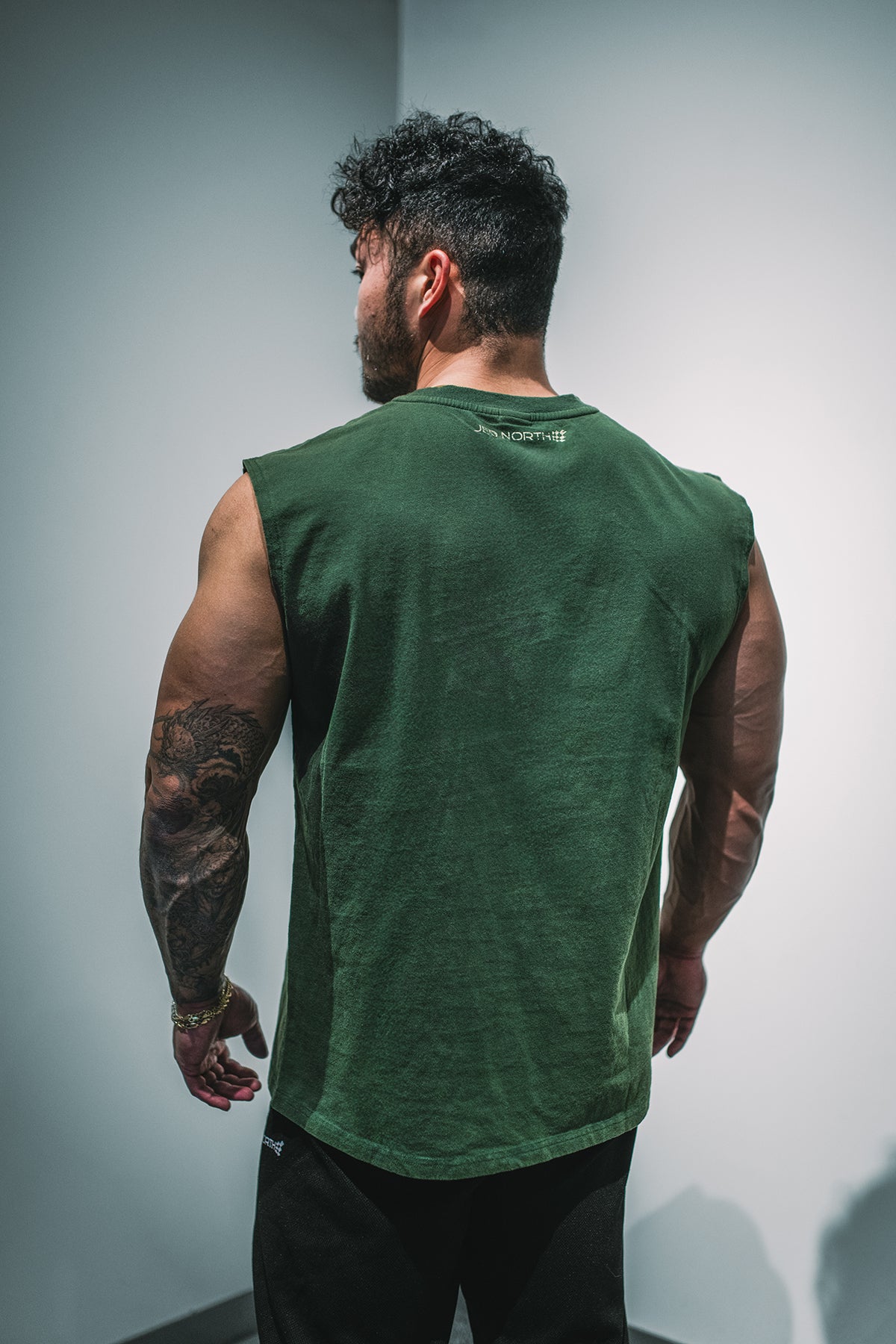 Jed North Men's Retro Oversized Muscle Tee - Forest Green