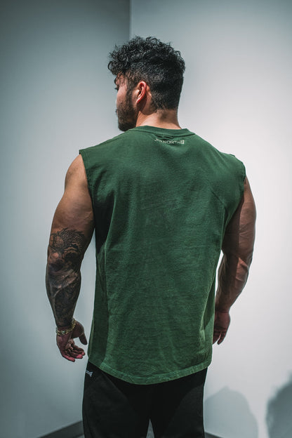 Jed North Men's Retro Oversized Muscle Tee - Forest Green