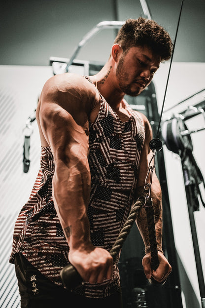 Jed North Men's Graphic Muscle Stringer - USA Flag