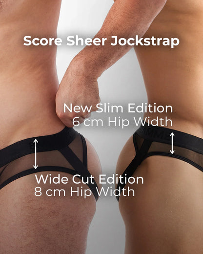 Black sheer jockstrap score sheer jock in slim or wide cut design made of transparent mesh material