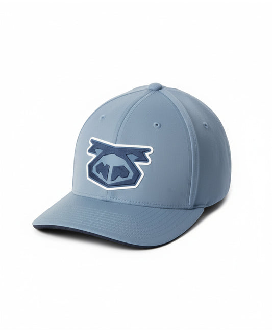 Light blue snout cap 3.0 baseball cap with stylized darker blue and white embroidered logo