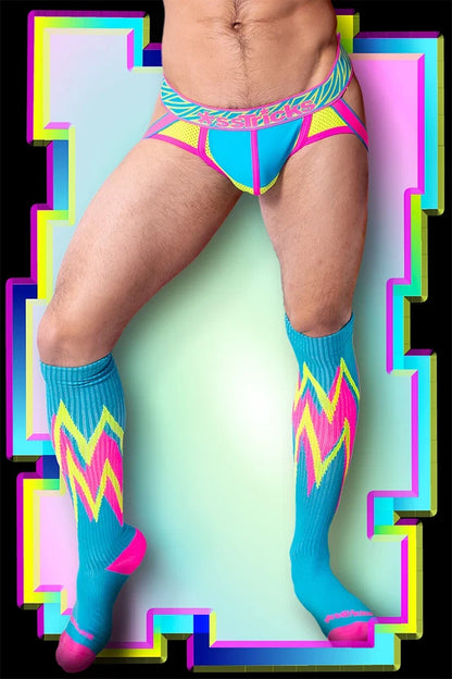 *ssTricks Apparel Herren Prismatik Socken | Gelb/Blau/Pink