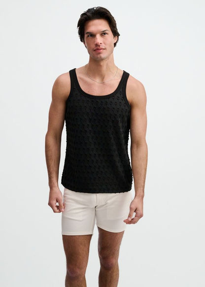 ST33LE Stretch Ripped Knit Tank - Black