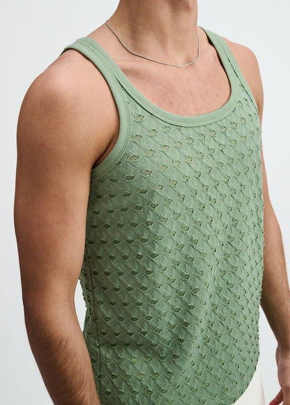 ST33LE Stretch Ripped Knit Tank - Cactus